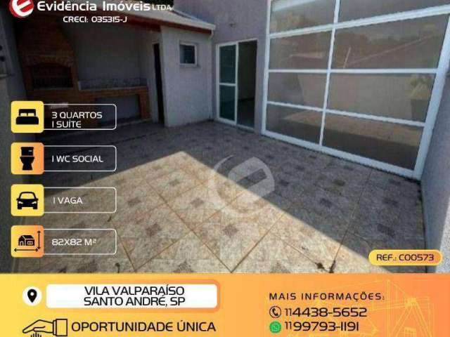 Cobertura com 3 dormitórios à venda, 164 m² por R$ 549.999,99 - Vila Valparaíso - Santo André/SP