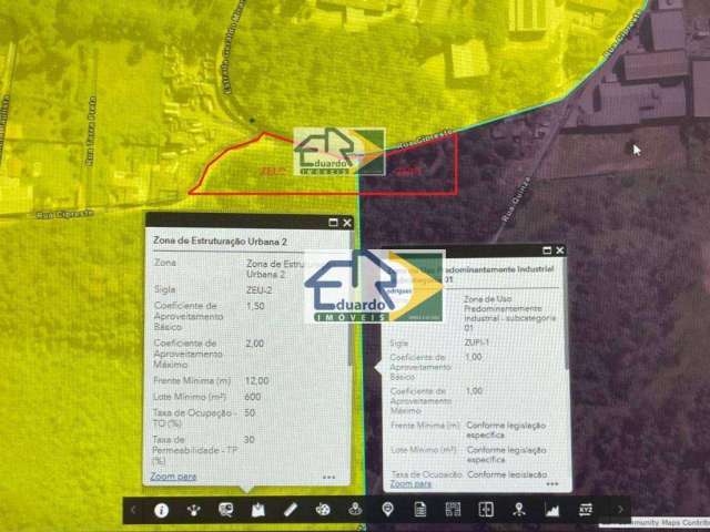 Terreno ZUP1 e ZEU2 à venda, 8300m² por R$ 1.600.000 - Raffo - Suzano/SP