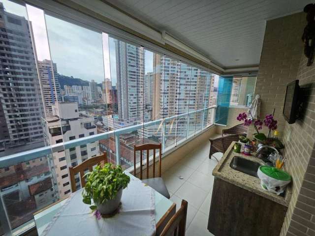 Maravilhoso apartamento, vista mar, 2 dormitórios, varanda gourmet, no coração do bairro gonzaga em santos!!