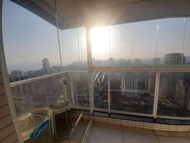 Mobiliado, vista mar, andar alto, lazer completo no bairro embaré em santos!!!