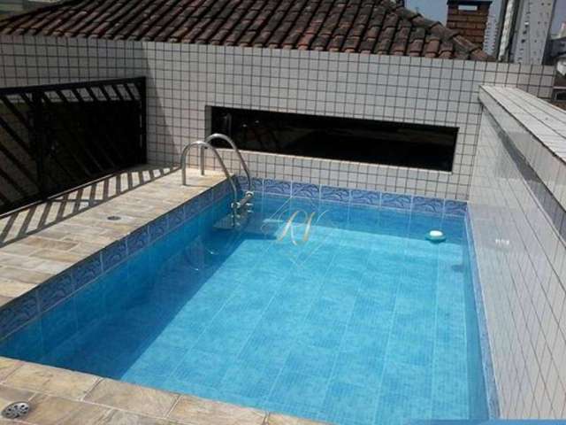 Aceita permuta!!! casa sobreposta alta, piscina, churrasqueira, no bairro embaré em santos!!!