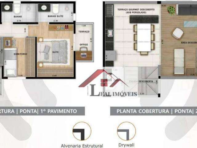 Cobertura com 2 dormitórios à venda, 93 m² por R$ 832.900,00 - Jardim - Santo André/SP