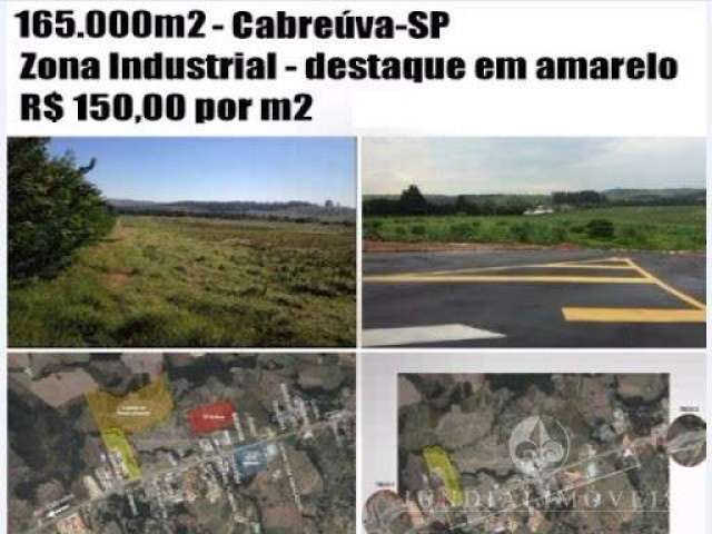 ÁREA IND. À VENDA EM CABREÚVA SP - 162 MIL m², infra completa, gás, fibra ótica, projeto de implantação, licença da CETESB. Frente p/ rodovia.