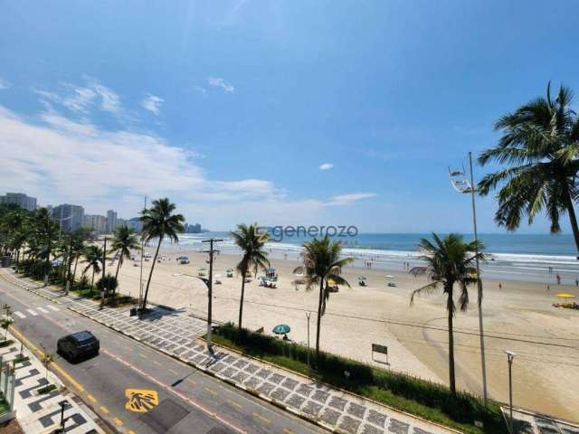 Apartamento a venda na praia das Astúrias, frente ao mar, 04 suítes, 02 vagas de garagem e lazer no prédio