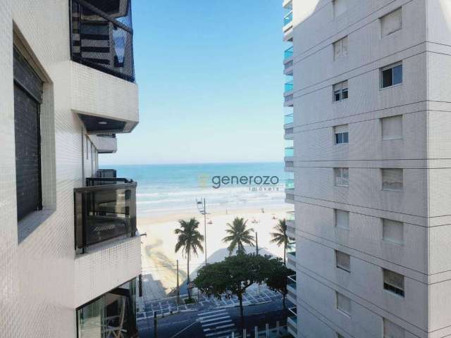 Apartamento a venda na praia das Astúrias, frente ao mar, 03 dormitórios, com garagem e lazer