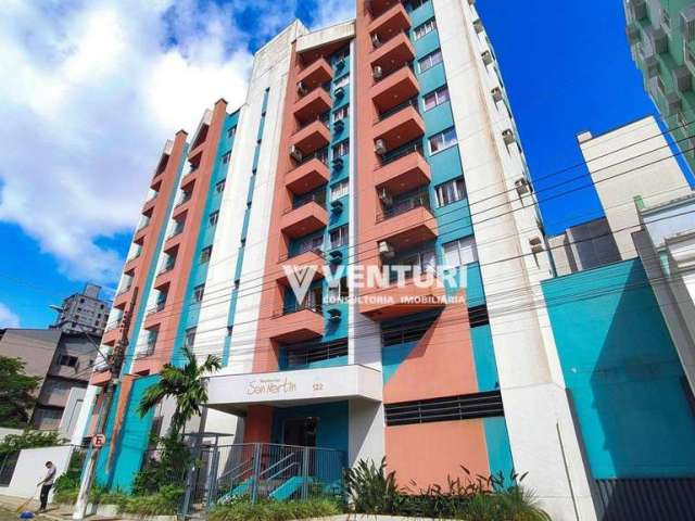 Apartamento com 1 dormitório para alugar, 46 m² por R$ 2.388,00/mês - Victor Konder - Blumenau/SC