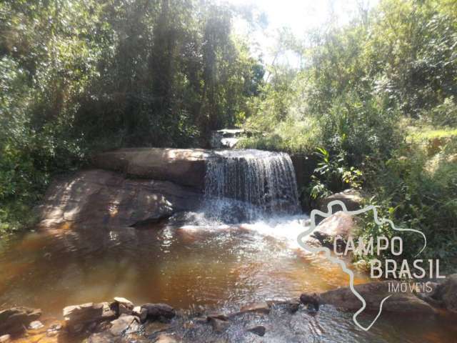 Sítio com cachoeira e casa de 4 dormitórios! No asfalto!