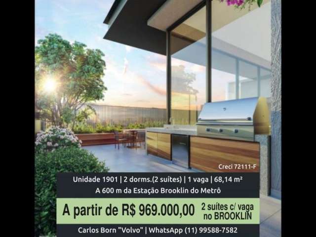 Apartamento no brooklin pronto para morar a 600 metros da estação do metrô (direto com a incorporadora)