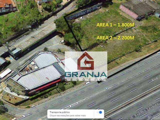 Terreno em área estratégica no KM23 da Raposo Tavares, 1800 m² - venda por R$ 6.300.000 ou aluguel por R$ 30.000/mês - Granja Viana - Cotia/SP