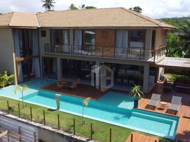 CASA A VENDA EM PRAIA DO FORTE, LITORAL NORTE DA BAHIA - Condomínio Praia Bella, acesso direto à praia, 7 suítes de alto padrão perto de tudo.