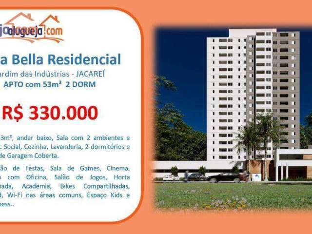 Apartamento com 2 dormitórios à venda, 53 m² por R$ 330.000,00 - Jardim das Indústrias - Jacareí/SP