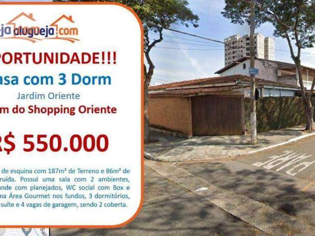 Casa com 3 dormitórios à venda, 86 m² por R$ 550.000,00 - Jardim Oriente - São José dos Campos/SP