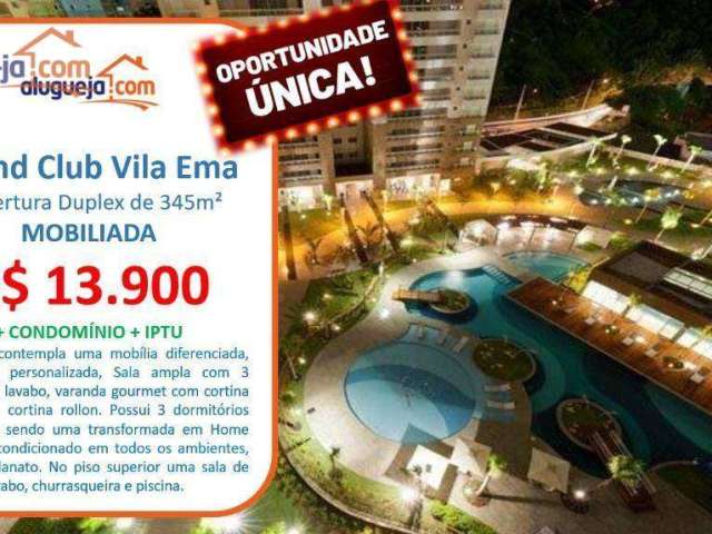 Cobertura com 3 dormitórios para alugar, 347 m² por R$ 15.749,87/mês - Vila Ema - São José dos Campos/SP