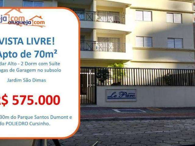 Apartamento com 2 dormitórios à venda, 70 m² por R$ 575.000,00 - Jardim São Dimas - São José dos Campos/SP