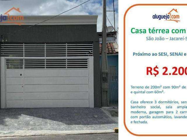 Casa para Locação no São João - Jacareí/SP com 90m².