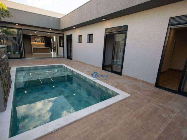 Linda casa terrea com piscina a venda em condominio fechado na cidade de Indaiatuba