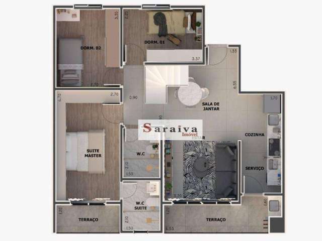 Cobertura com 3 dormitórios à venda, 176 m² por R$ 1.250.000,00 - Centro - São Bernardo do Campo/SP