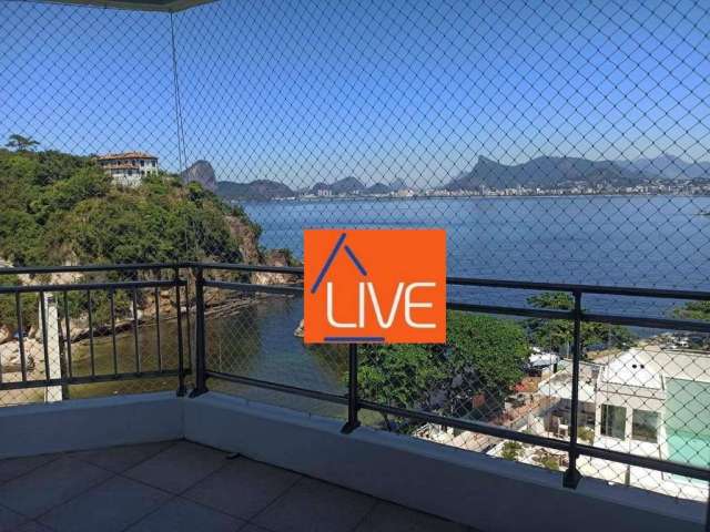 Live vende lindo apartamento frontal mar, indevassável e com vista perpétua para o mar de todos os cômodos.