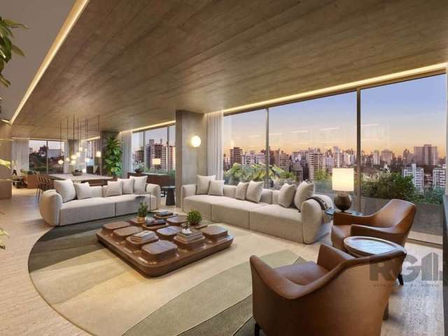 Apartamento com 464 m² de área privativa, 4 suítes, no bairro Três Figueiras. Em andar alto, com vista panorâmica, hall privativo, living 3 ambientes com sacada, lareira tradicional, espaço gourmet co