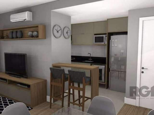 Apartamento novo, em condomínio situado  na região central do Menino Deus, próximo a Av. Ganzo, com 2 quarto sendo um suíte, com churrasqueira, água quente. Condomínio com salão de festas, espaço fitn