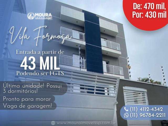 Apartamento para Venda em São Paulo, Vila Formosa, 3 dormitórios, 1 banheiro, 1 vaga