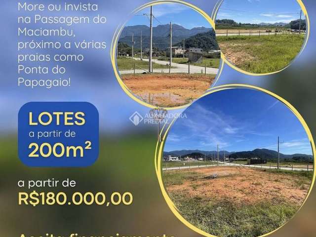 Terreno à venda na Rodovia Evádio Paulo Broering, 333, Passagem de Maciambú (Ens Brito), Palhoça, 200 m2 por R$ 180.000