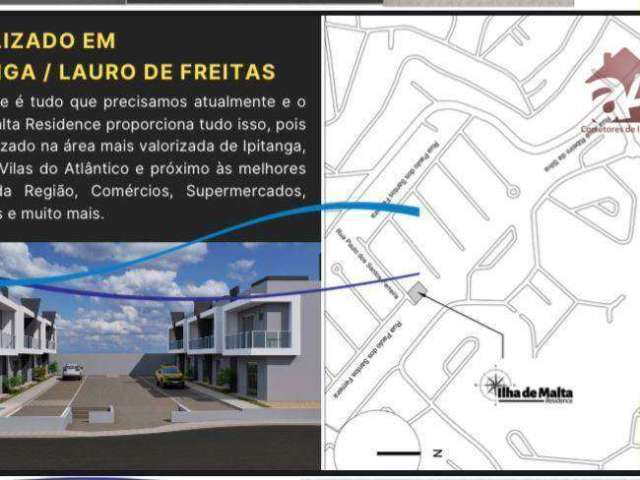 Casas duplex com 3 dormitórios à venda a partir de R$ 599.000 - Ipitanga - Lauro de Freitas/BA