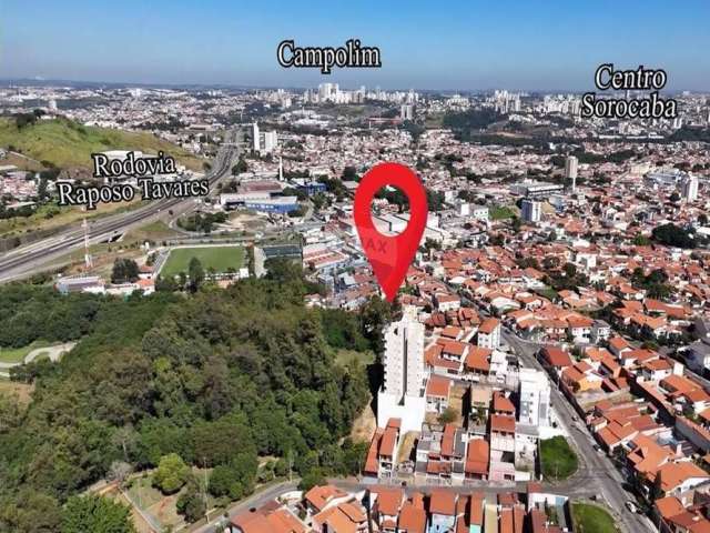 Apartamento novo com 68 m2, 2 quartos, sendo 1 suíte, sacadas, 2 vagas, Jardim Rosália Alcoléa, Sorocaba/SP- vista área verde