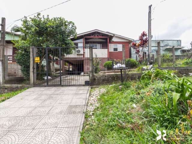 Casa no bairro Belém Velho, zona sul de Porto Alegre, terreno de 440m² (11 x 40) com 2 edificações mistas de aprox 85m² (total das 2 casas). No imóvel principal há 3 dormitórios com ventiladores de te