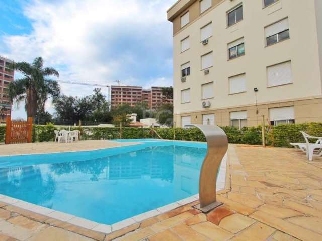 Excelente apartamento com 2 dormitórios em prédio com infra, piscina, elevador, portaria, elevador, salão de festas, play ground e churrasqueiras, imóvel já com móveis na cozinha, ar condicionado no d