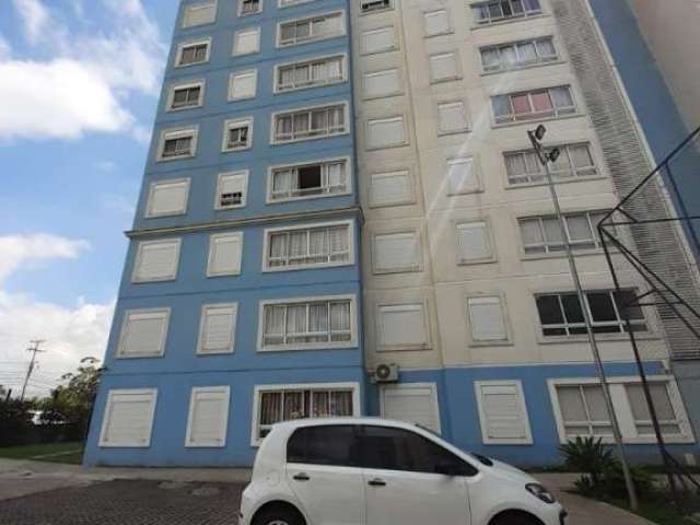 Apartamento   no 13º andar -  de FRENTE (48,77 m²) de área privativa - de 2 dormitórios. Mobiliado. Living, cozinha com churrasqueira integrada com área de serviço, banheiro social e os dormitórios. P