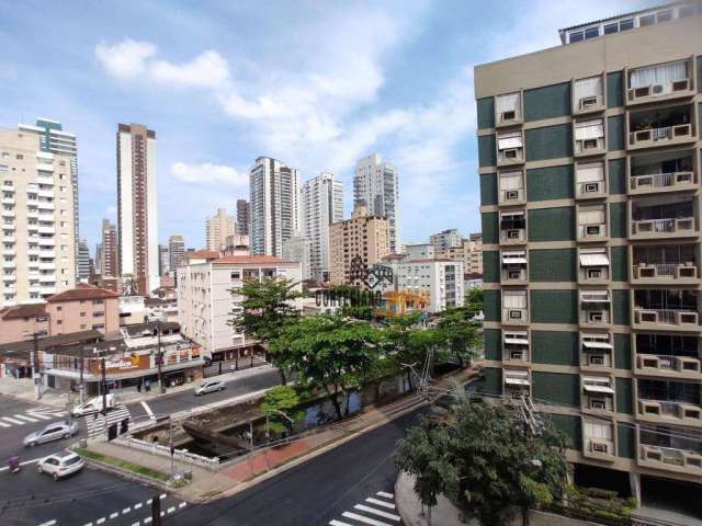 Apartamento com 2 dormitórios para alugar, 83 m² por R$ 3.900,02/mês - Gonzaga - Santos/SP