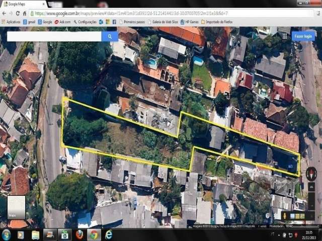 Terreno grande no bairro Medianeira, Zona Centro Sul de Porto Alegre.  Trata-se de uma área com 2.131,41m², em um  bairro com ótimo perfil de crescimento, poucos metros do antigo e imponente Estádio O