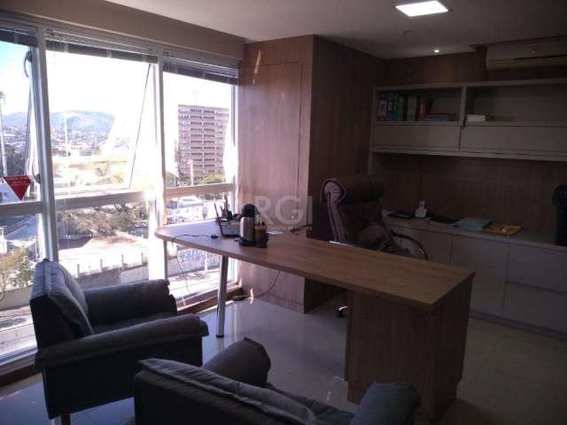 Boletto Imóveis vende sala comercial, 35m² mobiliada, com 2 ar condicionados split, recepção, vaga de garagem coberta, portaria 24hs, sala de reunião, auditório, fitness, cafeteria e restaurante, Exce