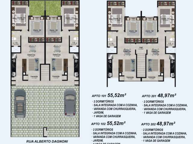 Apartamento para venda  na planta com 2 quartos em Santa Regina - Itajaí - SC