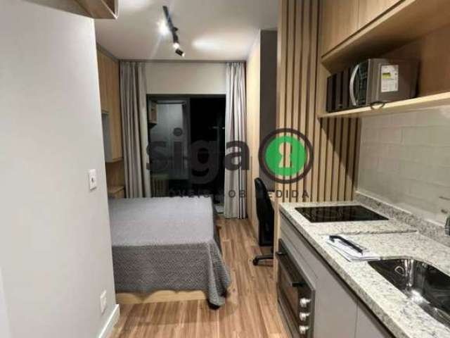 Apartamento (studio) mobiliado com para locação no brooklin  na rua sempre vivas