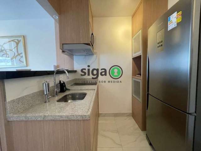 Apartamento mobiliado para locação no Paraíso, com 44m², 1 quarto e 1 vaga