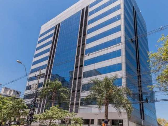 Vende sala comercial Edifício Antares Center no bairro Auxiliadora de frente para Av. Carlos Gomes esquina com a Rua  Campos Sales .São 45,28 m² privativos, com forro em gesso , luminárias, ar condici