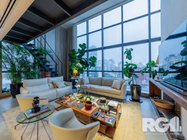 Belíssimo apartamento no Glass Aurélio andar alto,  Living com pé direito duplo,  174m² privativos finamente decorado por renomado arquiteto,  entrar e morar.&lt;BR&gt;&lt;BR&gt;Hall de entrada privat