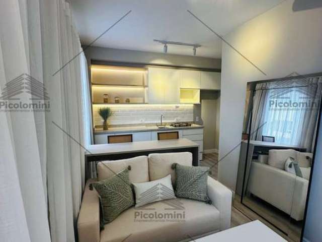 Studio Belenzinho mobiliado e decorado com 27 metros 1 quarto, 1 sala, cozinha, 1 banheiro, lazer com piscina, academia, espaço gourmet, lavanderia