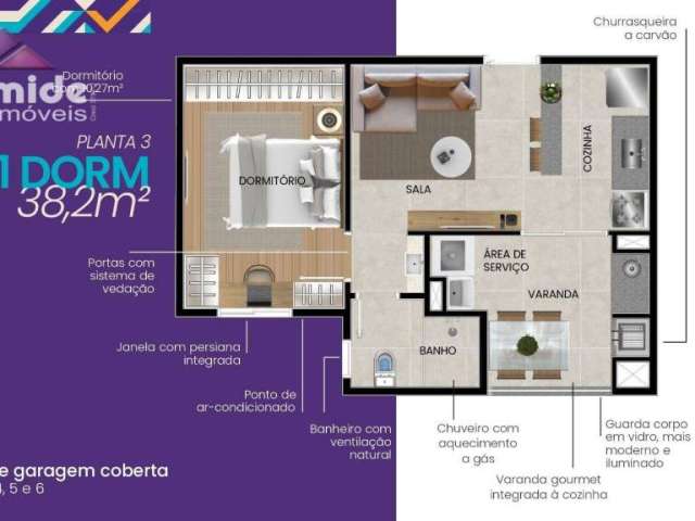 Apartamento com 1 dormitório à venda, 39 m² por R$ 400.044,00 - Jardim Augusta - São José dos Campos/SP