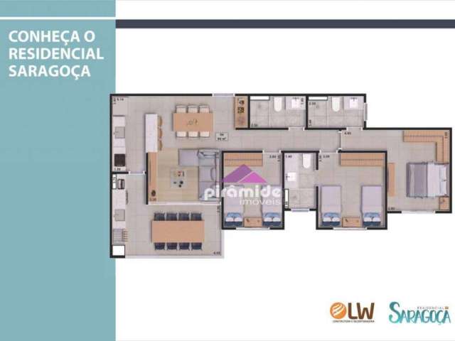 Apartamento com 3 dormitórios à venda, 94 m² por R$ 499.387,00 - Sumaré - Caraguatatuba/SP