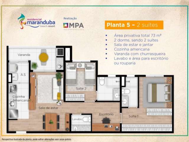 Apartamento com 2 dormitórios à venda, 73 m² por R$ 706.100,00 - Praia do Sapê - Ubatuba/SP