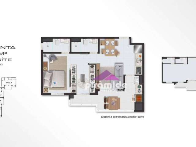 Apartamento com 2 dormitórios à venda, 55 m² por R$ 418.279,00 - Massaguaçu - Caraguatatuba/SP