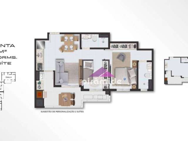 Apartamento com 2 dormitórios à venda, 58 m² por R$ 433.992,00 - Massaguaçu - Caraguatatuba/SP