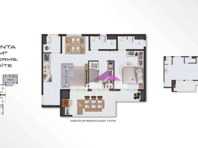 Apartamento com 2 dormitórios à venda, 67 m² por R$ 504.024,00 - Massaguaçu - Caraguatatuba/SP