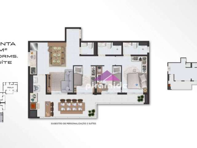 Apartamento com 3 dormitórios à venda, 85 m² por R$ 634.889,00 - Massaguaçu - Caraguatatuba/SP