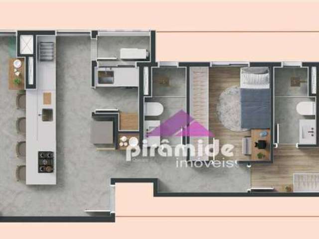 Apartamento com 2 dormitórios à venda, 82 m² por R$ 970.751,00 - Vila Ema - São José dos Campos/SP