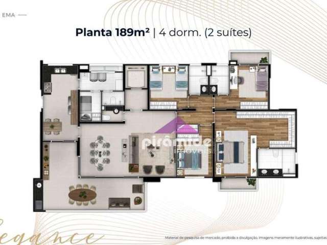 Apartamento com 4 dormitórios à venda, 188 m² por R$ 2.180.848,00 - Vila Ema - São José dos Campos/SP