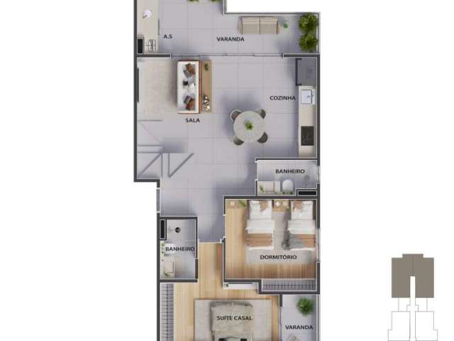 Cobertura Duplex - 142,08m² - Massaguaçu - Caraguatatuba-SP